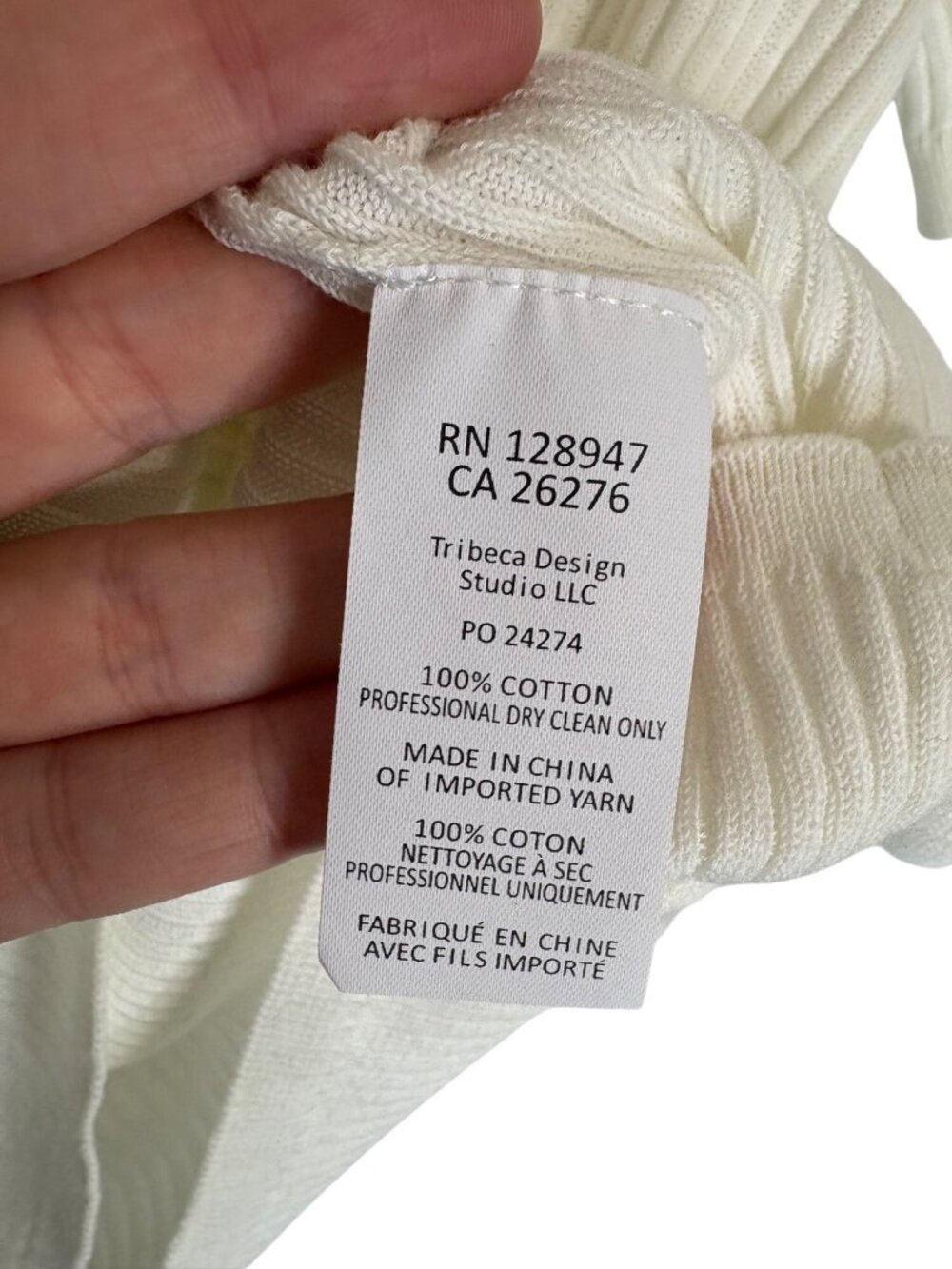 Nili Lotan Dorset Sweater Cotton Ivory-sz XL - Picture 6 of 8